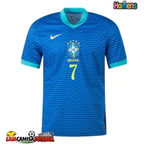 Camisa de Futebol Brasil Vinicius Junior #7 Equipamento Secundário Copa America 2024 Manga Curta